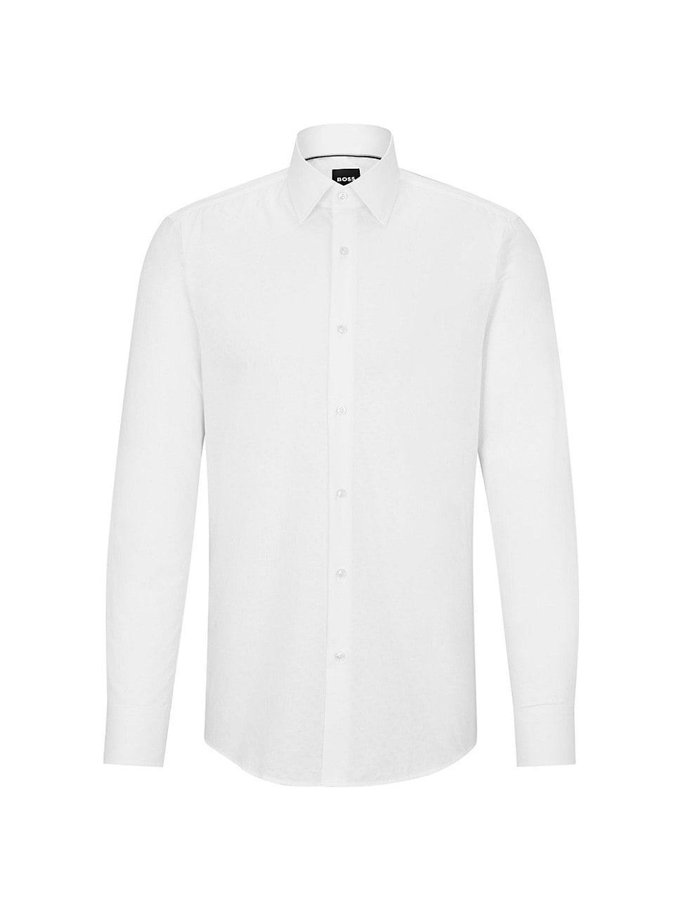 Mens Slim-Fit Shirt in Italian Cotton with Jacquard Monograms Product Image