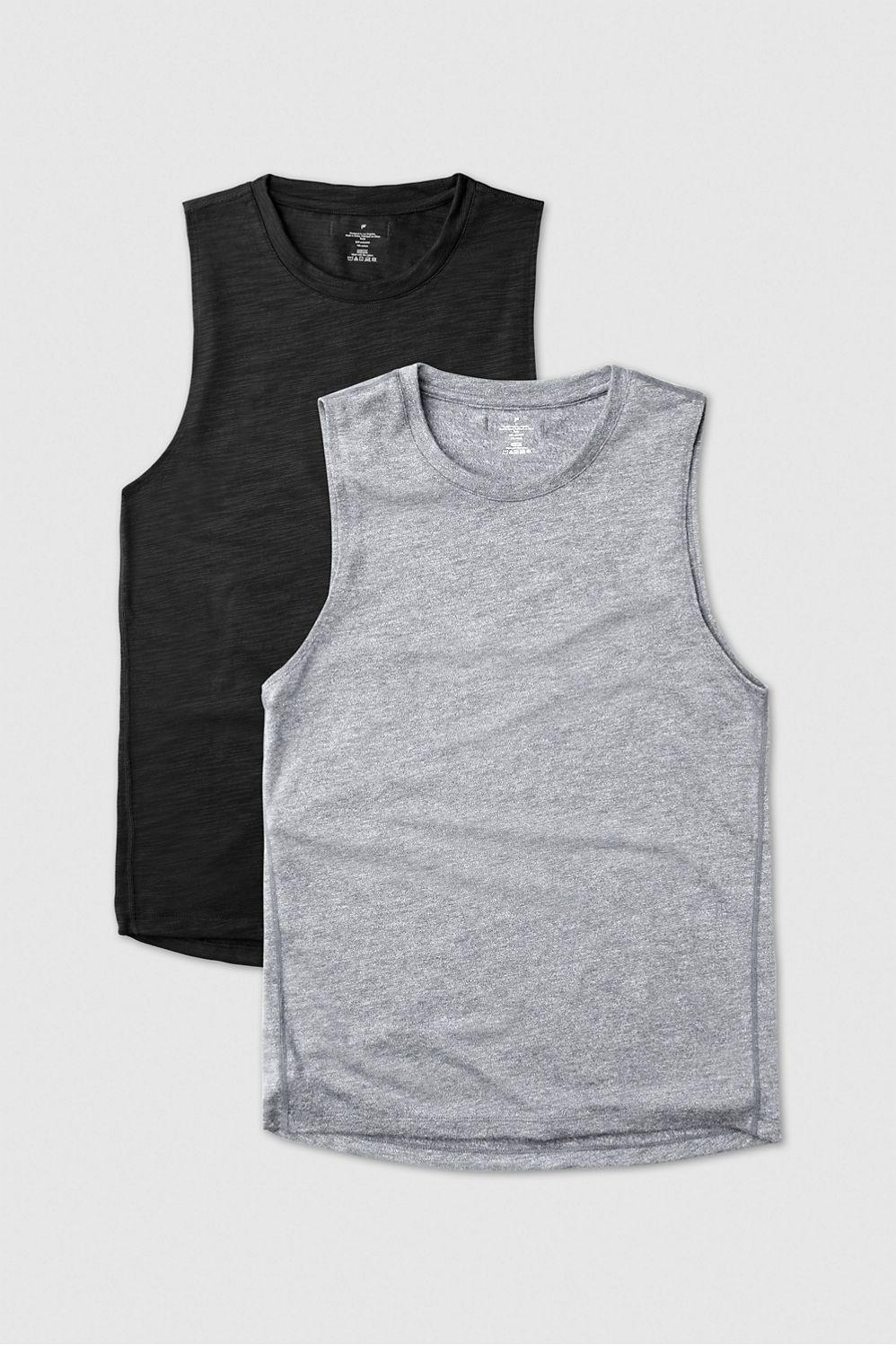 Fabletics Men Front Row Sleeveless Tee male Cranberry Stripe Size Osfm Product Image