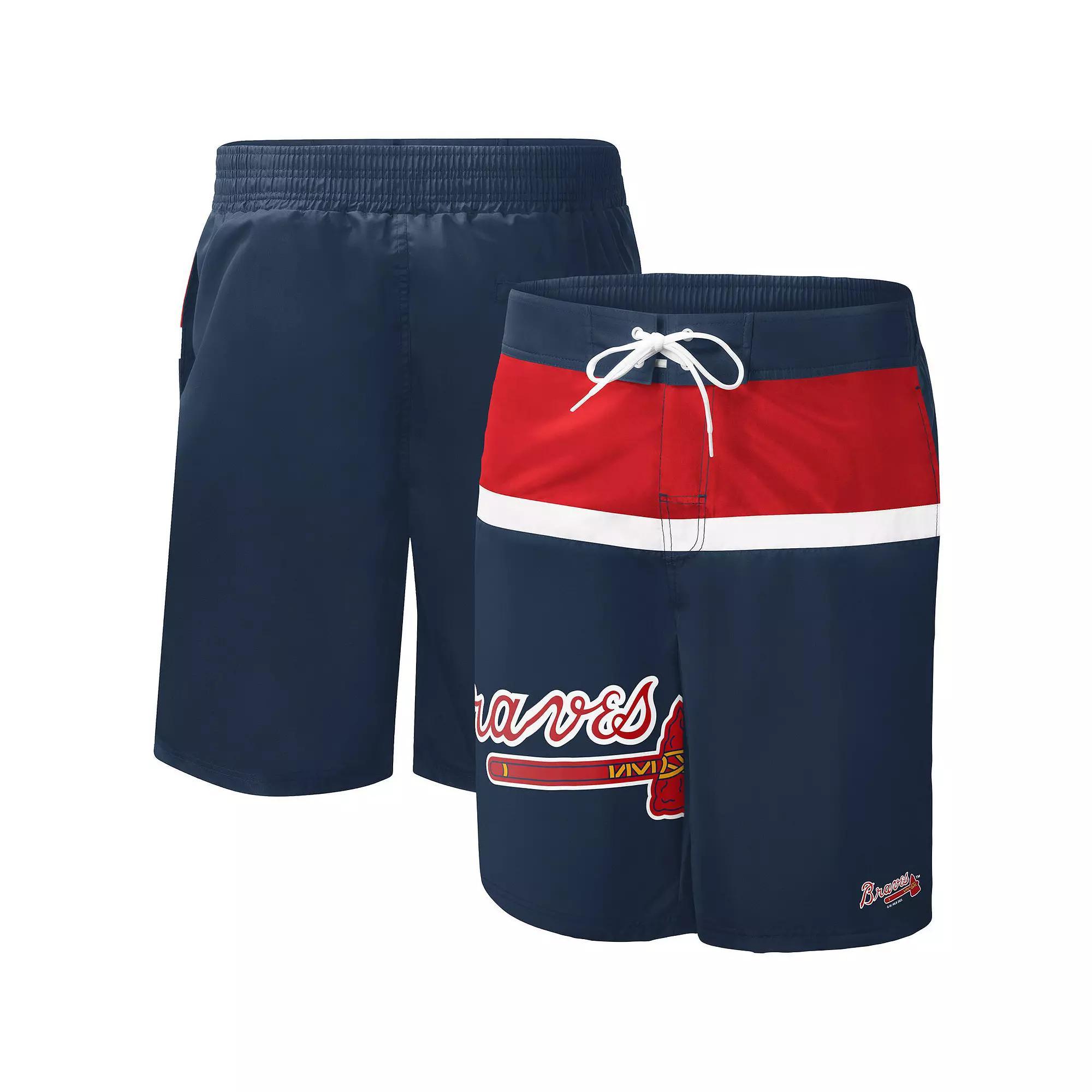 Mens G-III Sports by Carl Banks Atlanta Braves Sea Wind Swim Shorts Blue Product Image