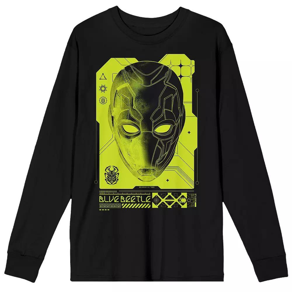 Men's Blue Beetle Mask Graphic Tee, Size: Small, Black Product Image