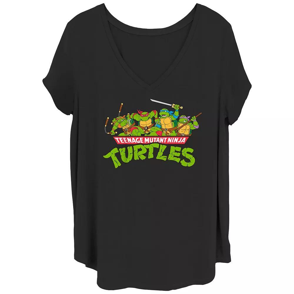 Juniors' Plus Size Teenage Mutant Ninja Turtles Ready To Fight Graphic Tee, Women's, Size: 4XL, Black Product Image