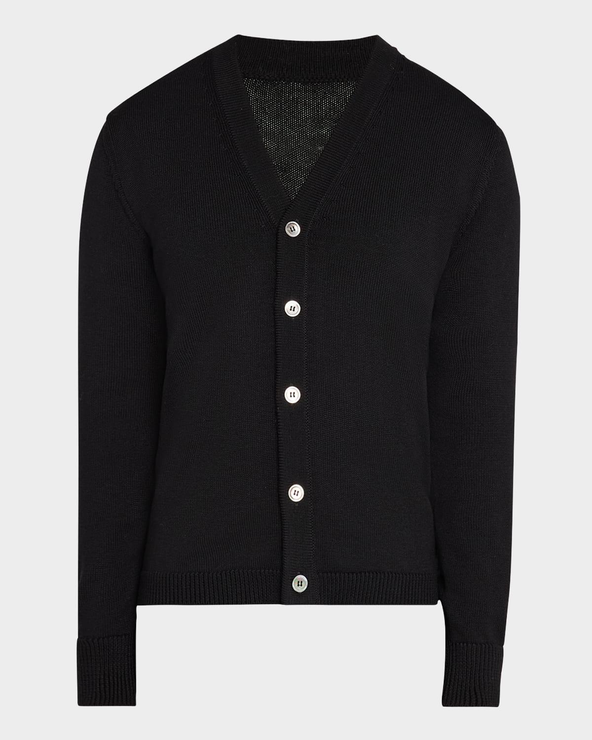 Men's Solid Merino Wool Cardigan Product Image