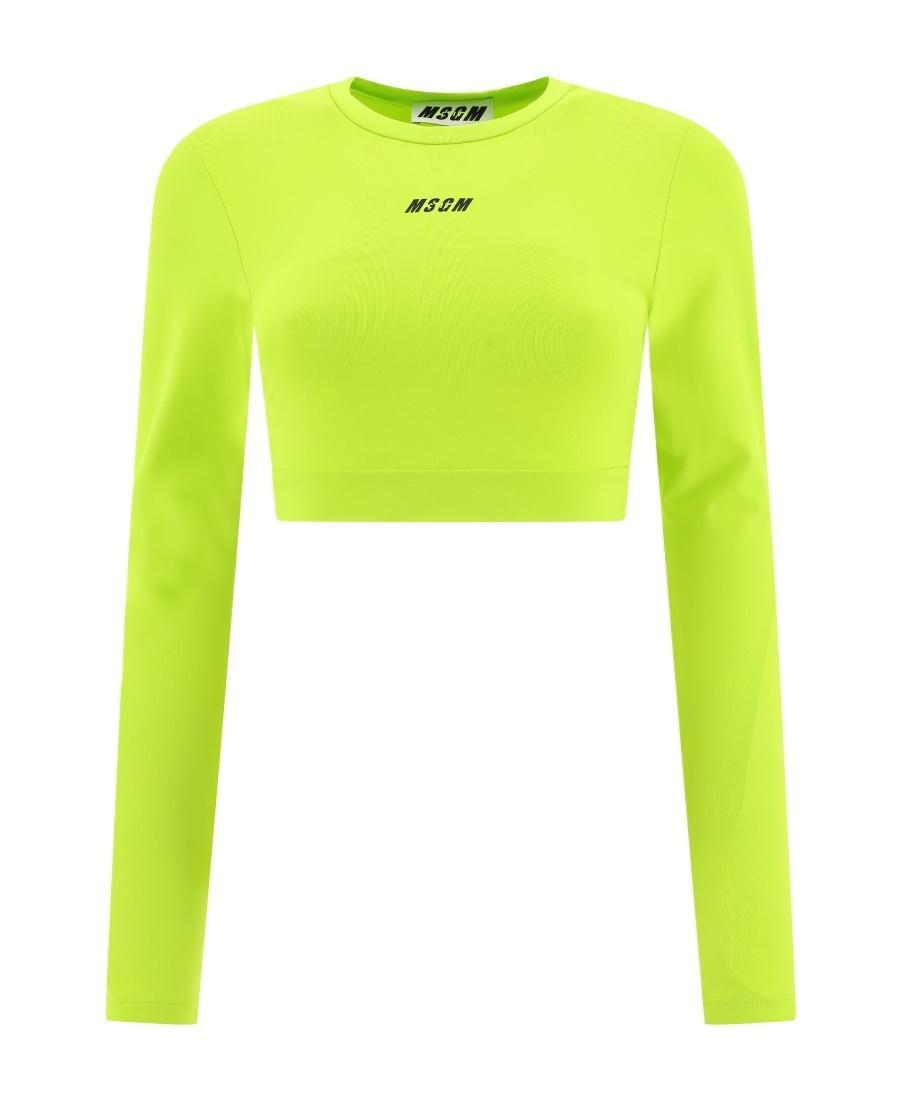 MSGM Long Sleeved T-shirt In Yellow Product Image