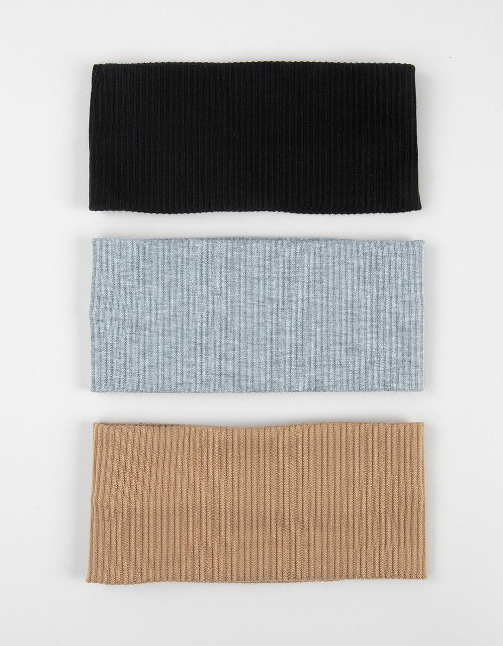 FULL TILT 3 Pack Ribbed Cotton Headband Set Product Image