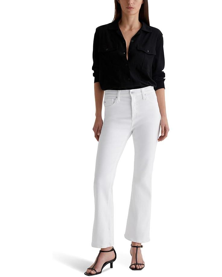 Women's AG Jeans Farrah Mid-Rise Crop Boot Jeans in Gallery White Product Image