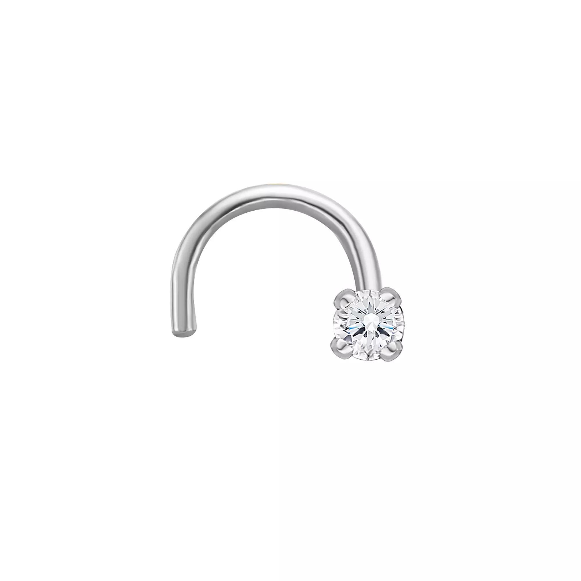 Lila Moon 14k Gold Diamond Accent Curved Nose Stud, Women's Product Image