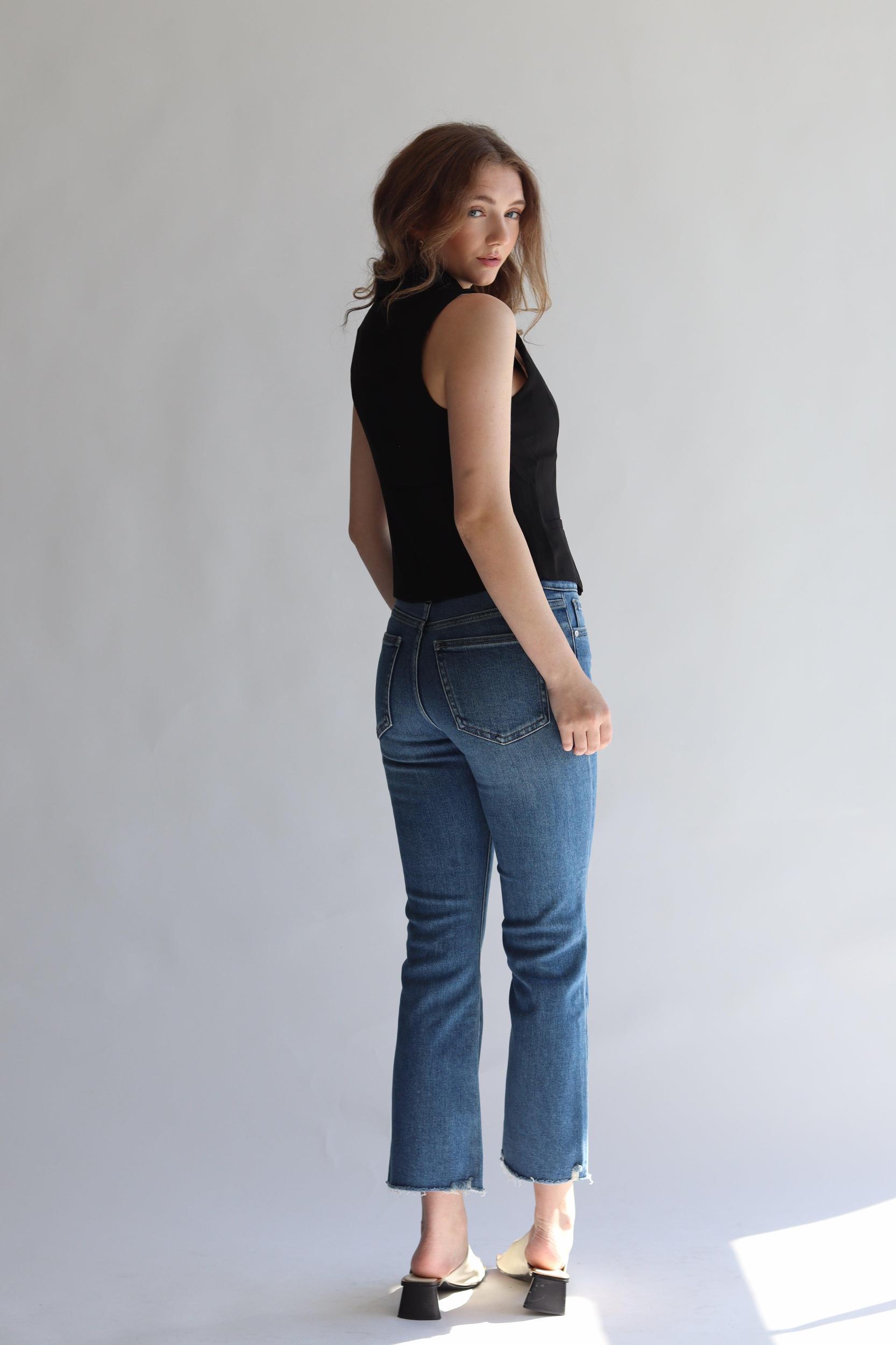 Just Black Clean Crop Flare Denim Product Image