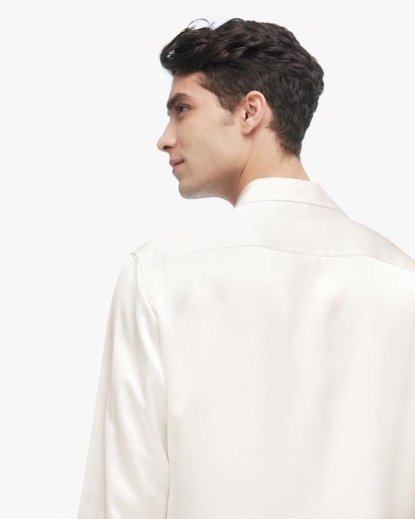 Classic Long Sleeve Silk Shirt For Men Product Image