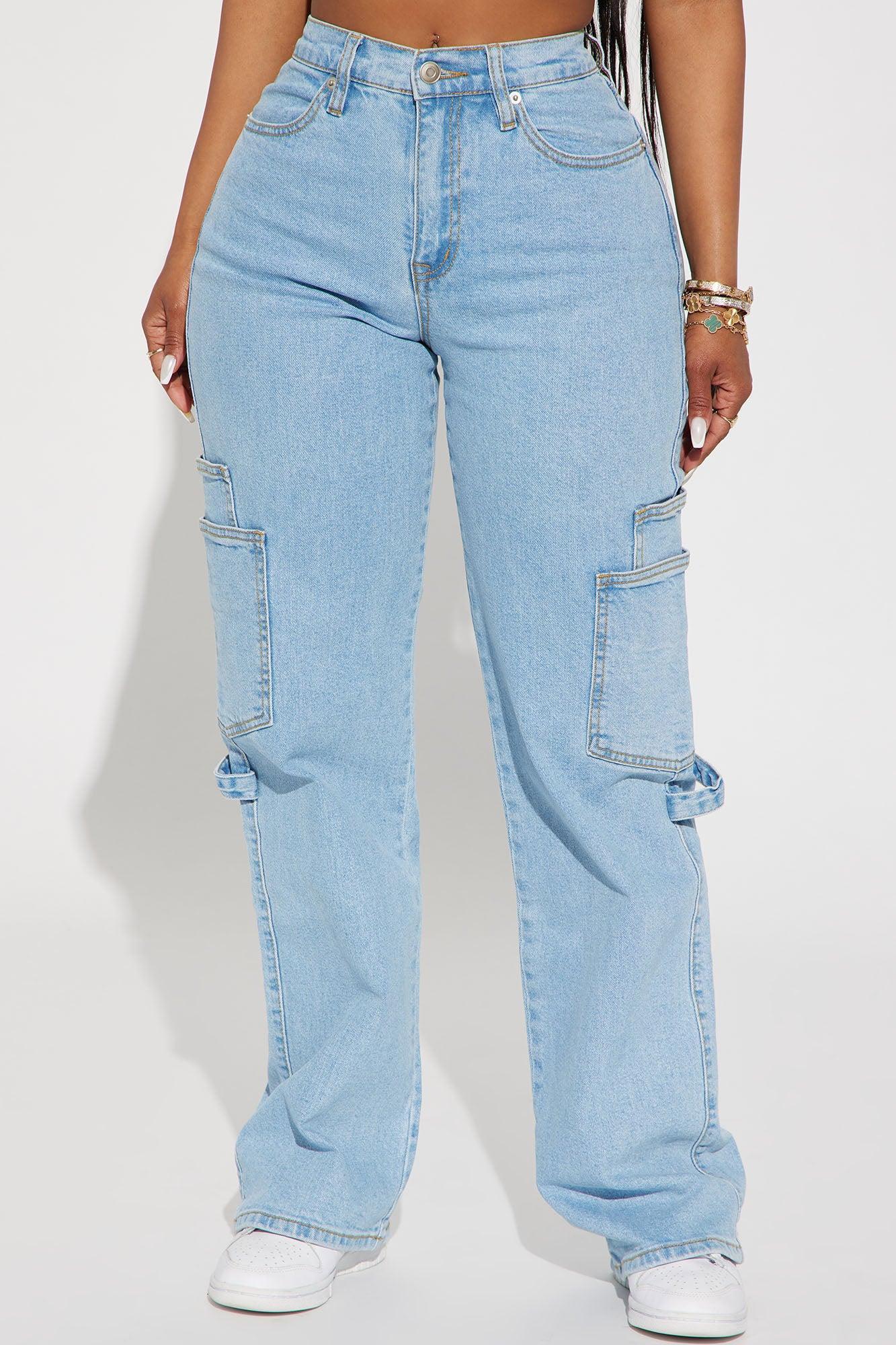 Step By Step Utility Straight Leg Jeans - Light Wash Product Image