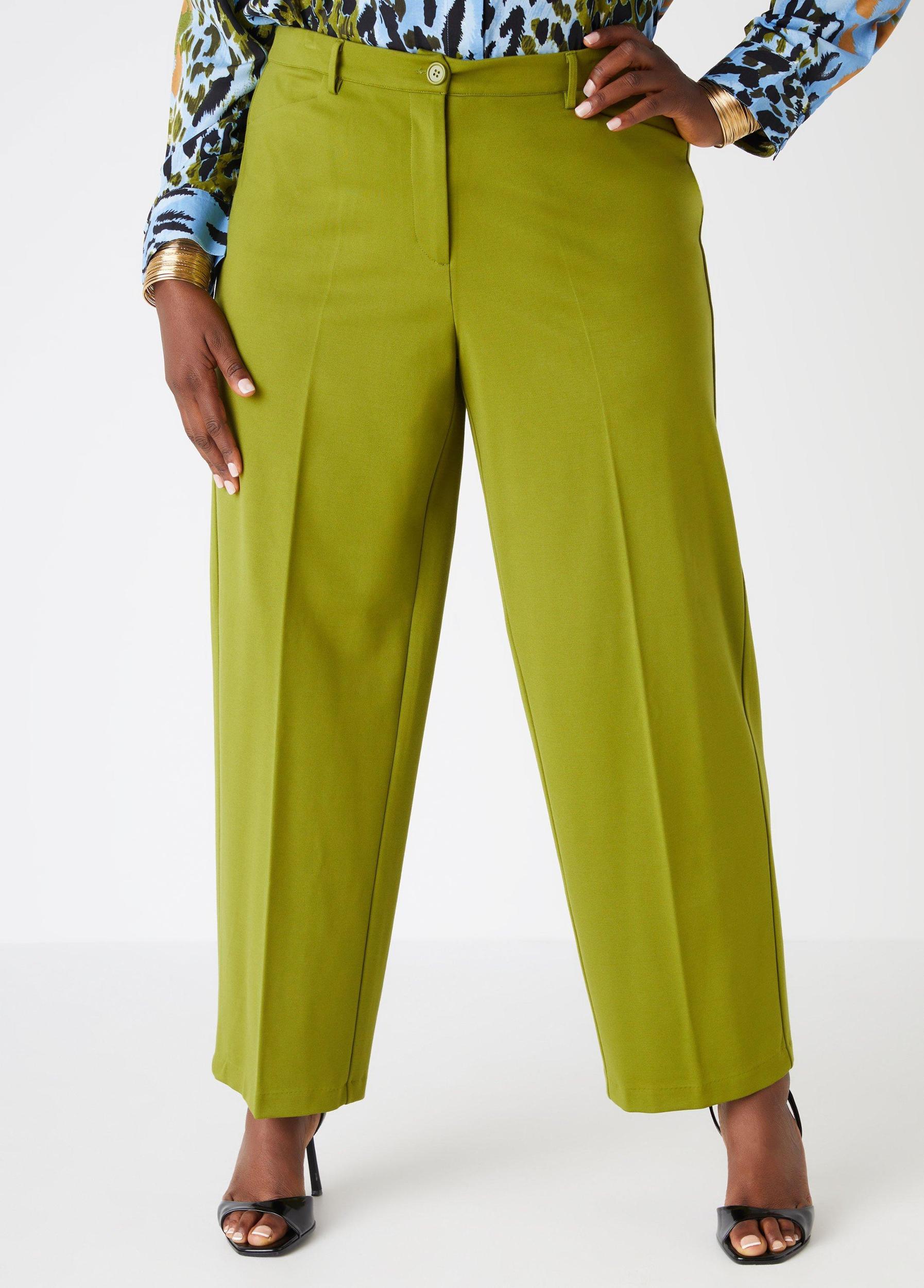 High Rise Ponte Straight Leg Trousers Product Image