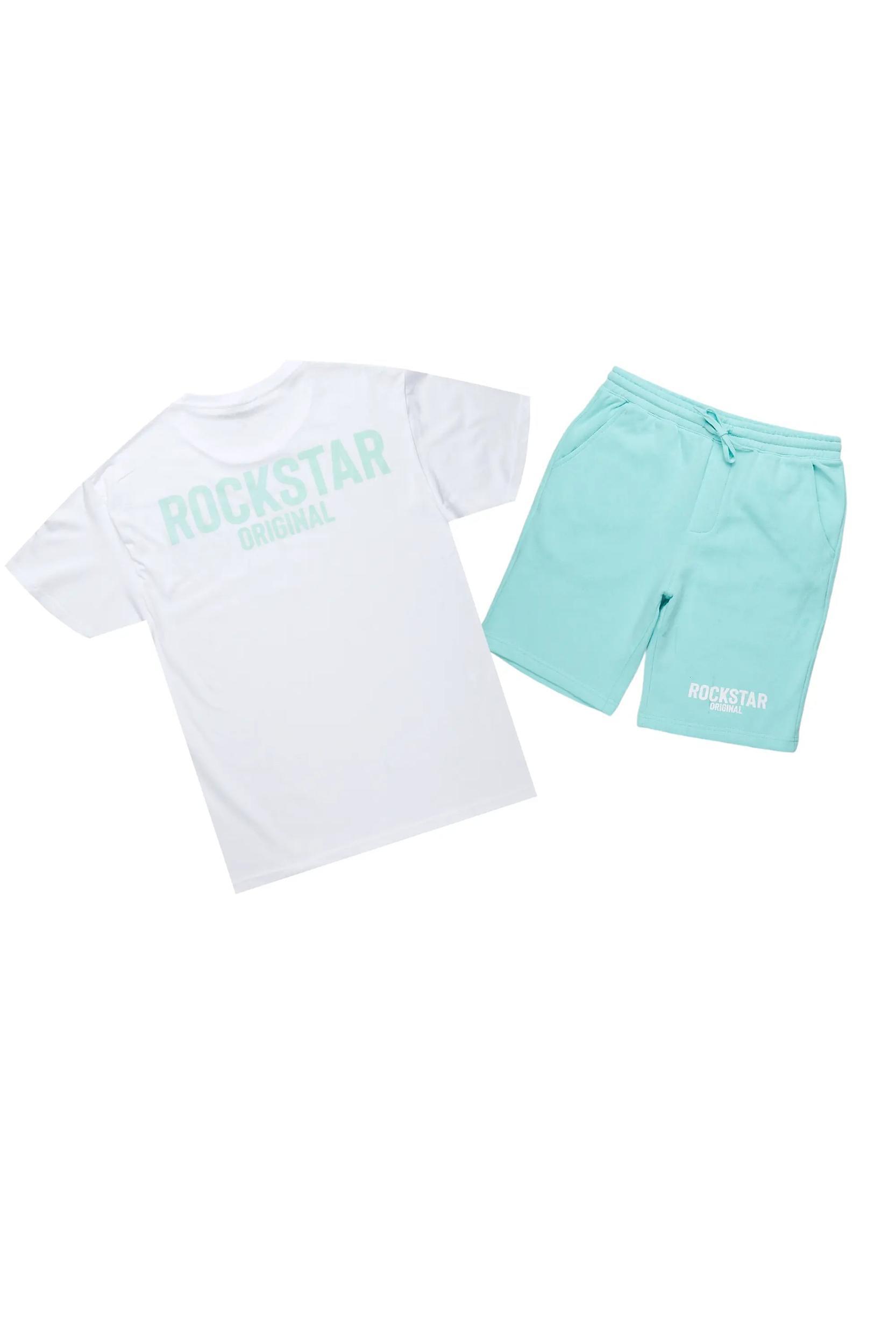 Sana White/Blue Short Set Male Product Image