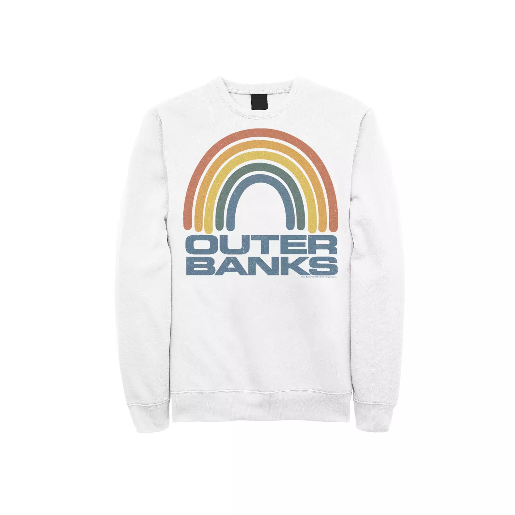 Men's Outer Banks Rainbow Logo Sweatshirt, Boy's, Size: Medium, White Product Image
