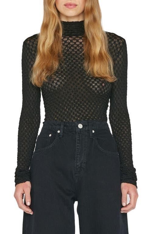 Frame Mesh Lace Turtleneck Top Product Image