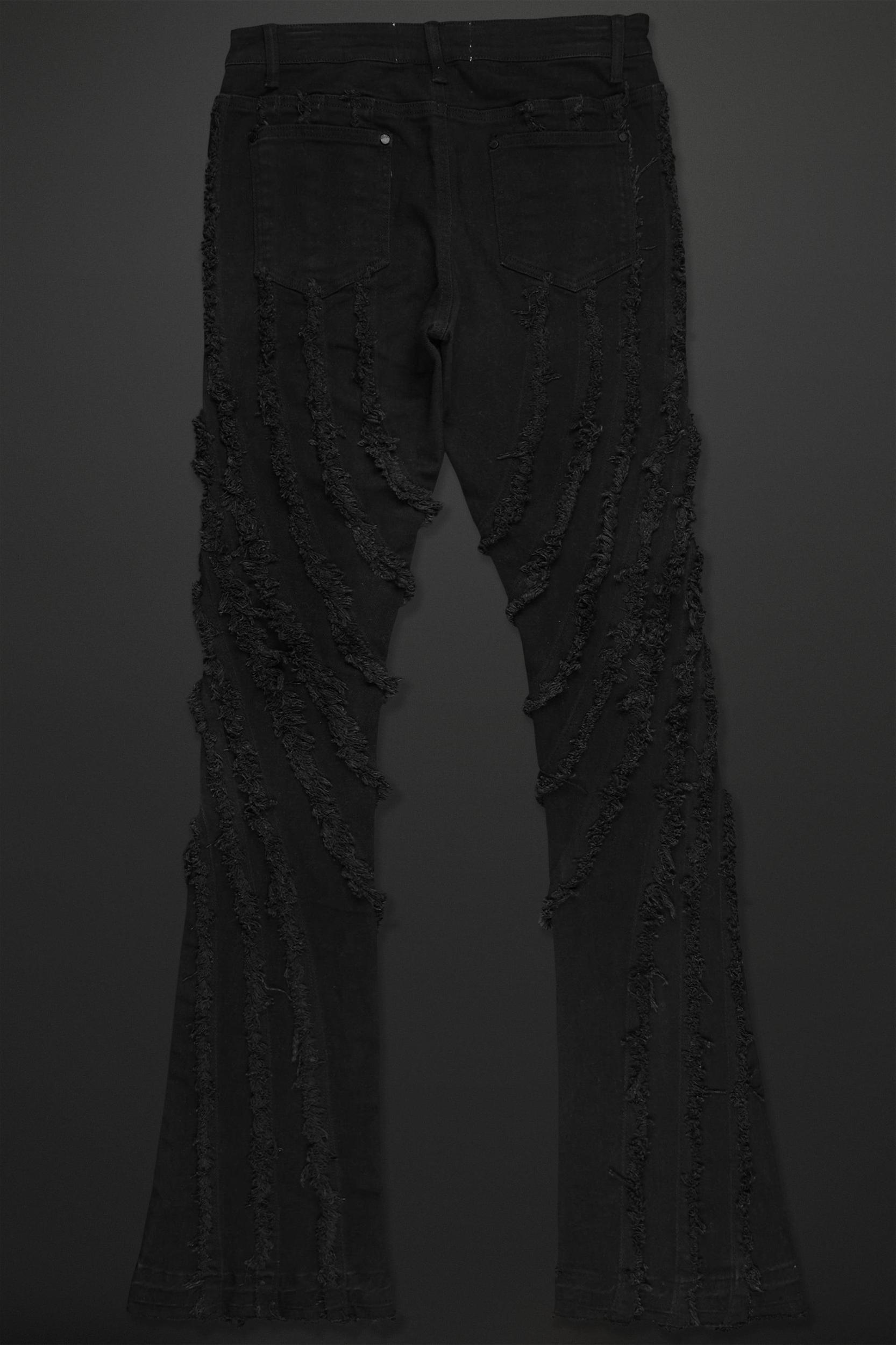 Lazer Black Stacked Flare Jean Male Product Image