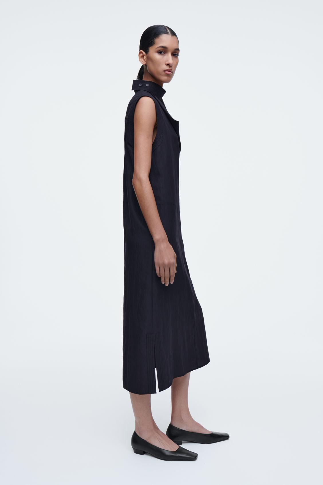 CUTOUT COWL-NECK MIDI DRESS Product Image