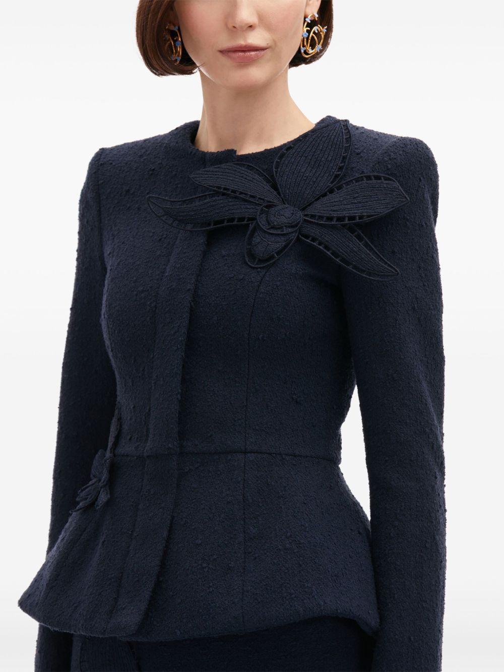 Orchid embroidered tweed jacket Product Image