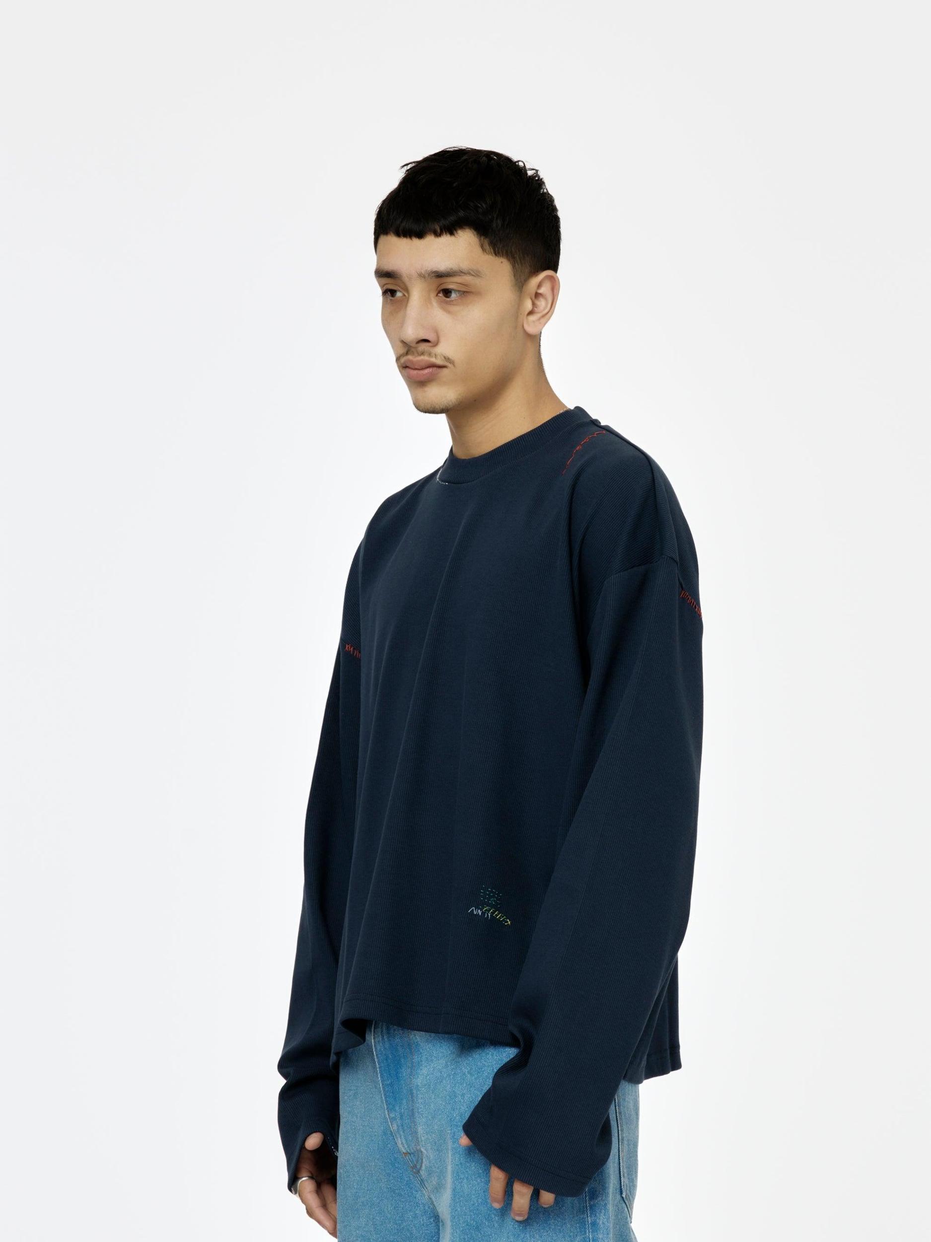 Oversized Long-Sleeved T-Shirt (Blue China) Product Image