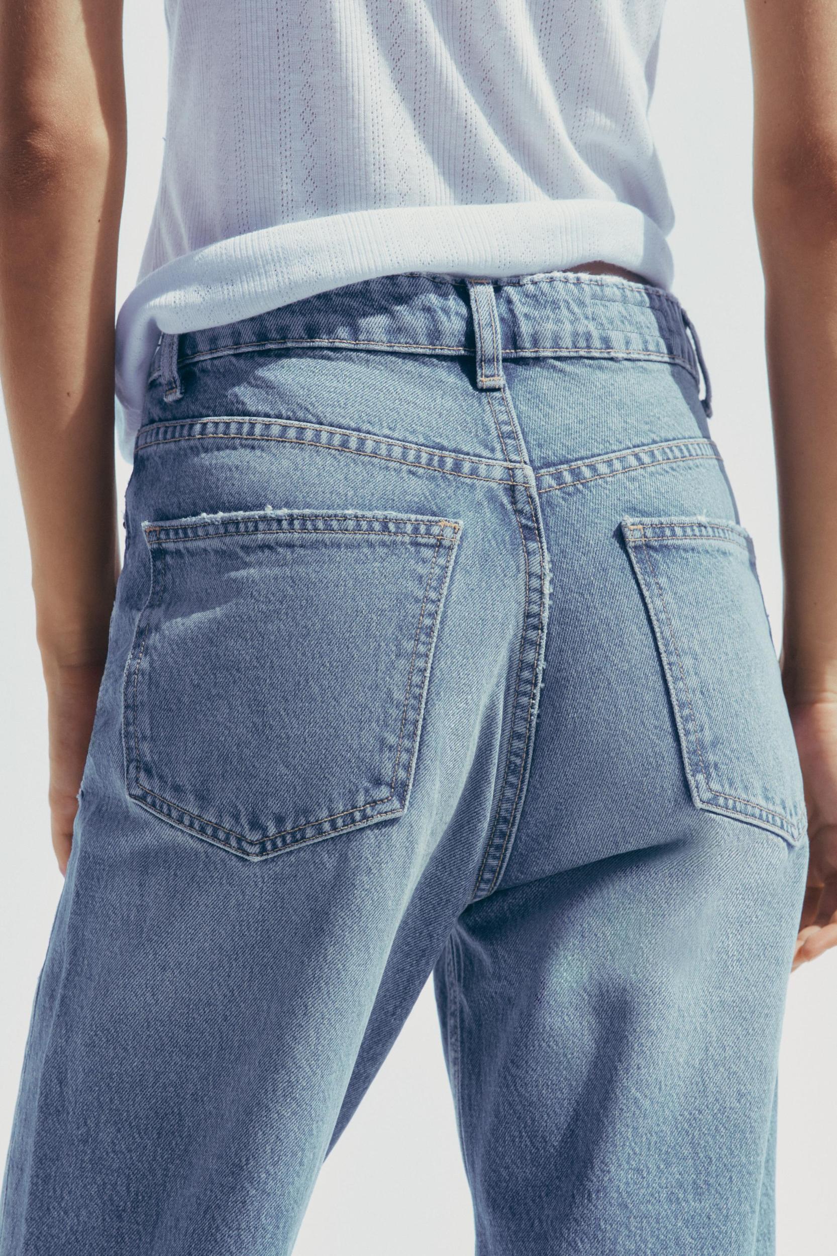 TRF RIPPED HIGH-WAIST MOM FIT JEANS Product Image