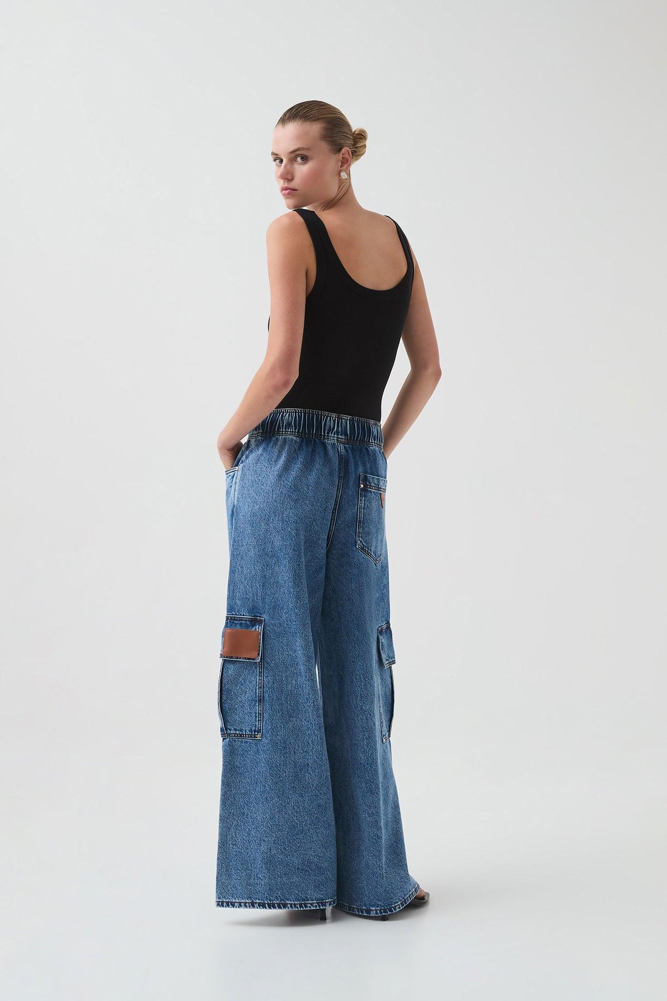 Sadie Denim Cargo Jeans Product Image