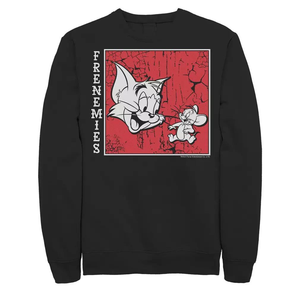 Men's Tom And Jerry Frenemies Street Style Portrait Sweatshirt, Size: XXL, Black Product Image