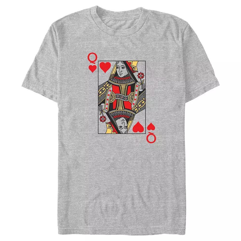 Big & Tall Queen Of Hearts Card Graphic Tee, Men's, Size: 4XL, Athletic Grey Product Image