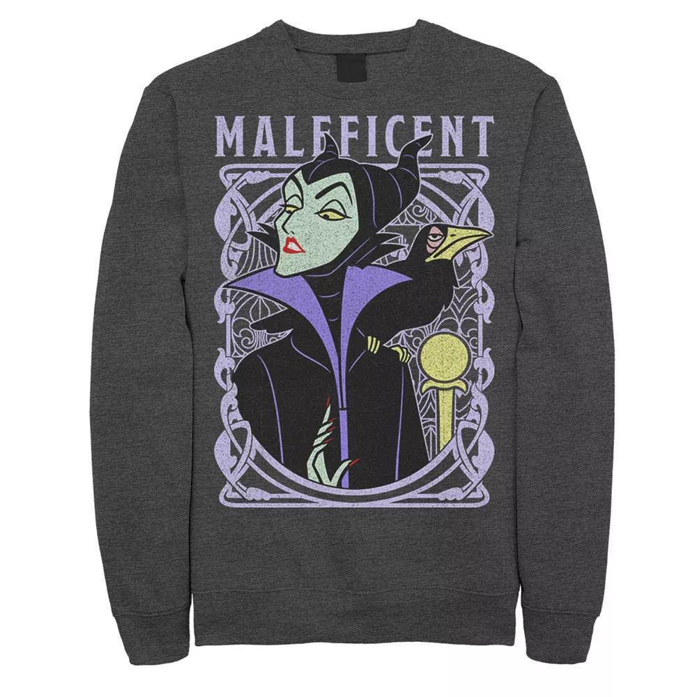 Disney's Sleeping Beauty Maleficent Men's Old School Poster Sweatshirt, Size: Medium, Grey Heather Product Image