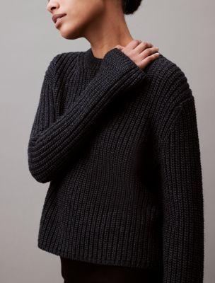 Calvin Klein Women's Cage Yarn Chunky Sweater - White - XL Product Image