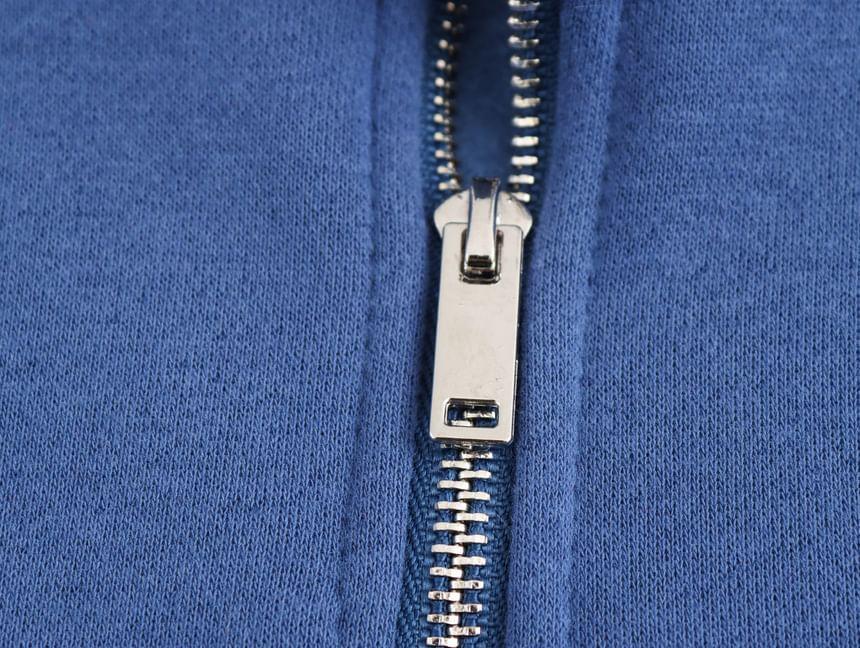 Stand Collar Numbering Lettering Print Half Zip Pullover Product Image