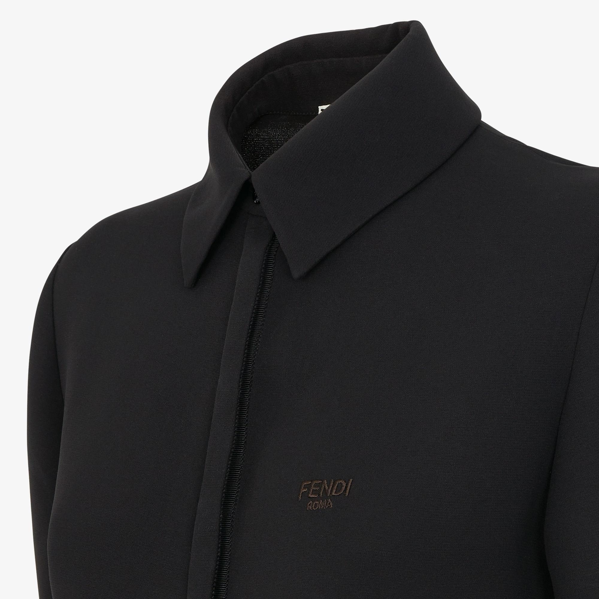 Polo shirtBlack silk cady jersey Product Image