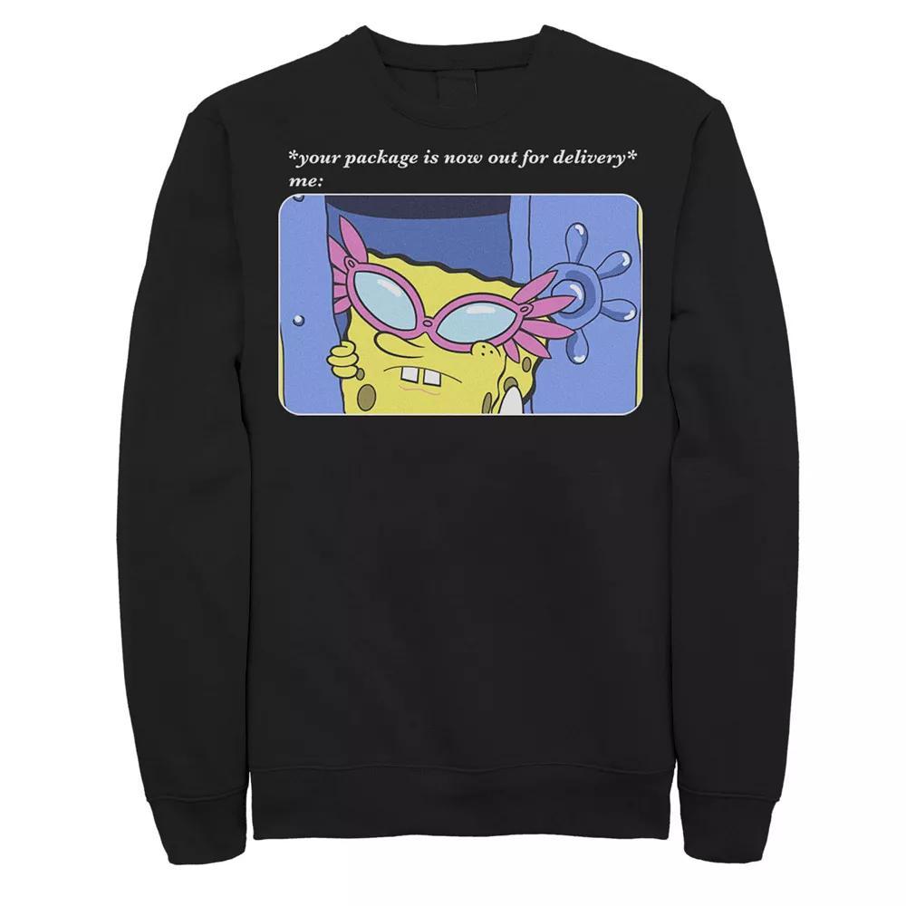Men's Nickelodeon SpongeBob SquarePants Package Out For Delivery Meme Tee, Size: Small, Black Product Image