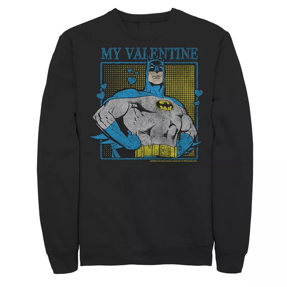 Men's DC Comics Batman My Valentine Comic Portrait Sweatshirt, Size: XXL, Black Product Image