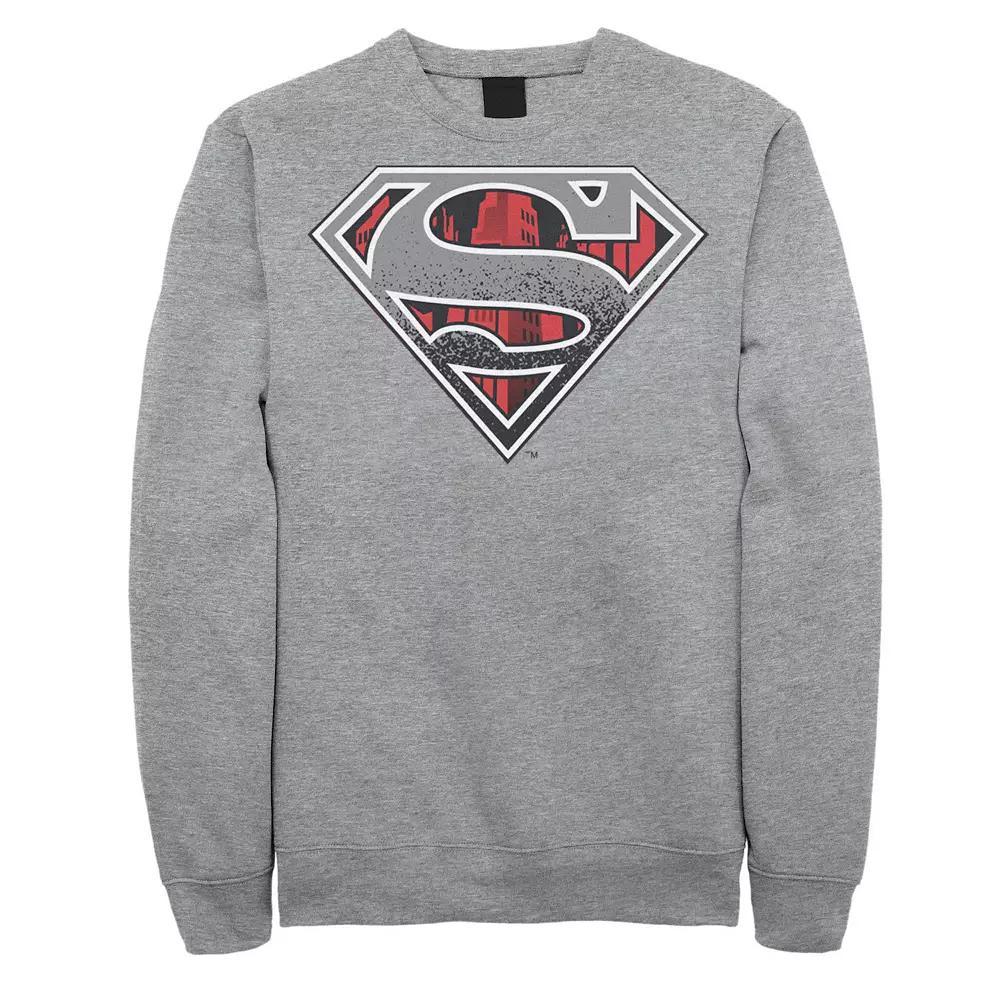 Big & Tall DC Comics Superman Skyline Chest Logo Fleece Sweatshirt, Men's, Size: XL Tall, Athletic Grey Product Image