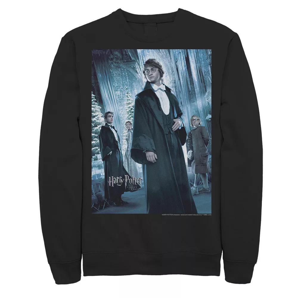 Men's Harry Potter Goblet Of Fire Yule Ball Character Poster Fleece Graphic Pullover, Size: XL, Black Product Image