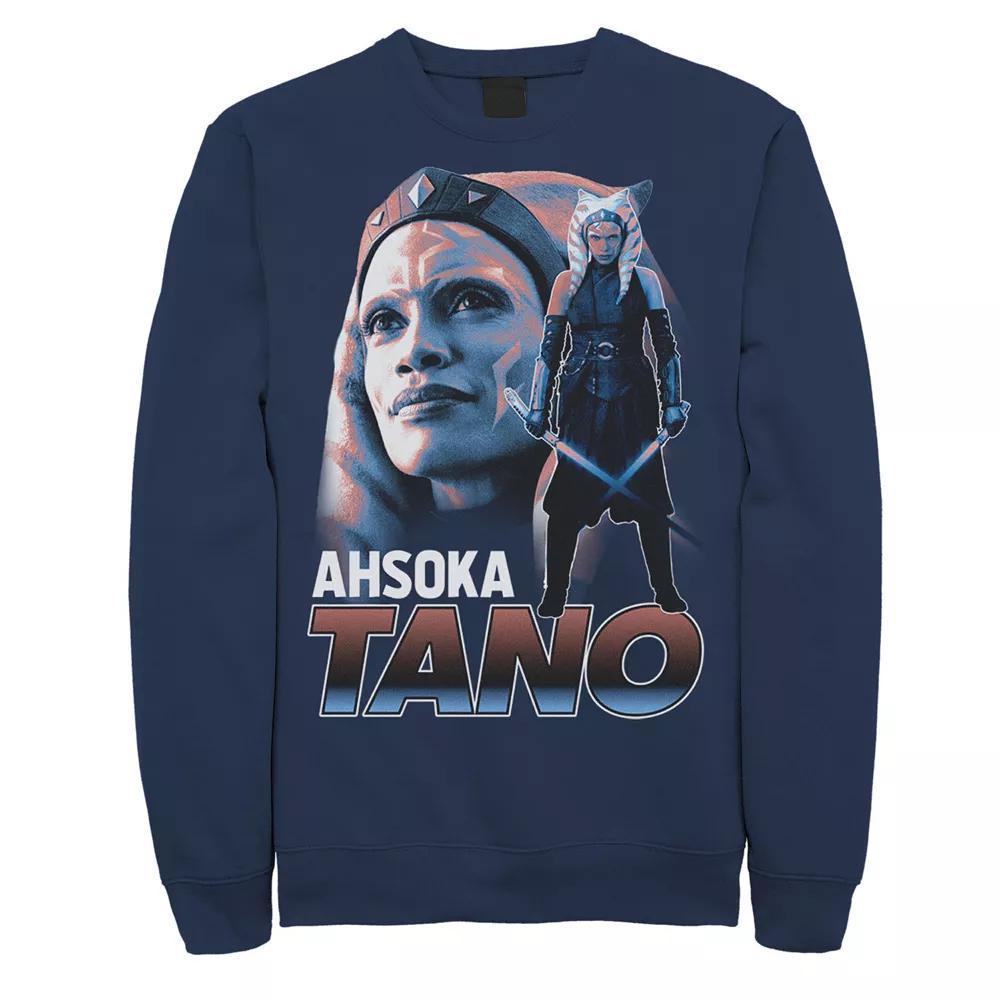 Men's Star Wars The Mandalorian Ahsoka Tano Collage Portrait Sweatshirt, Size: XL, Blue Product Image