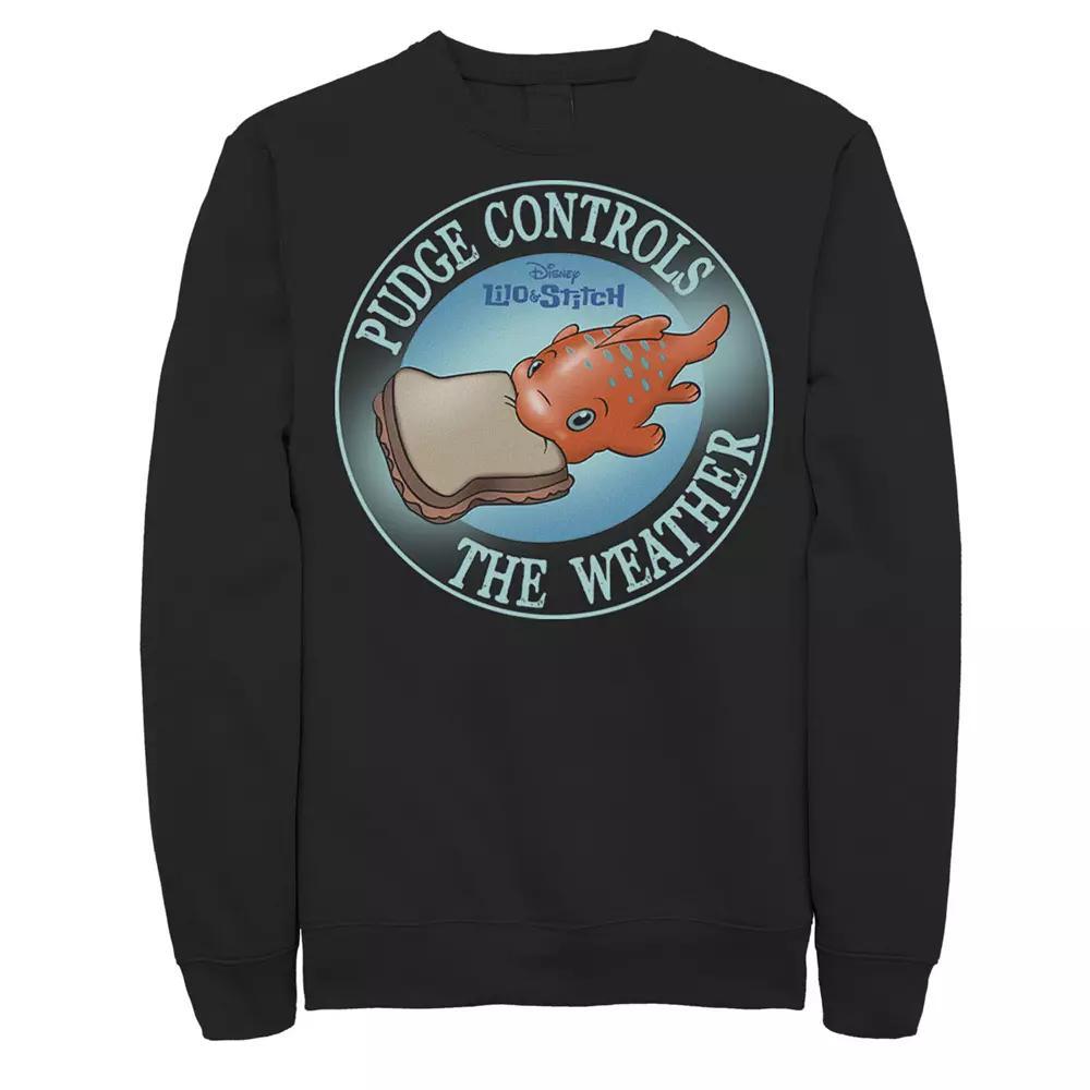 Disney's Lilo & Stitch Pudge Controls The Weather Men's Sweatshirt, Size: Small, Black Product Image