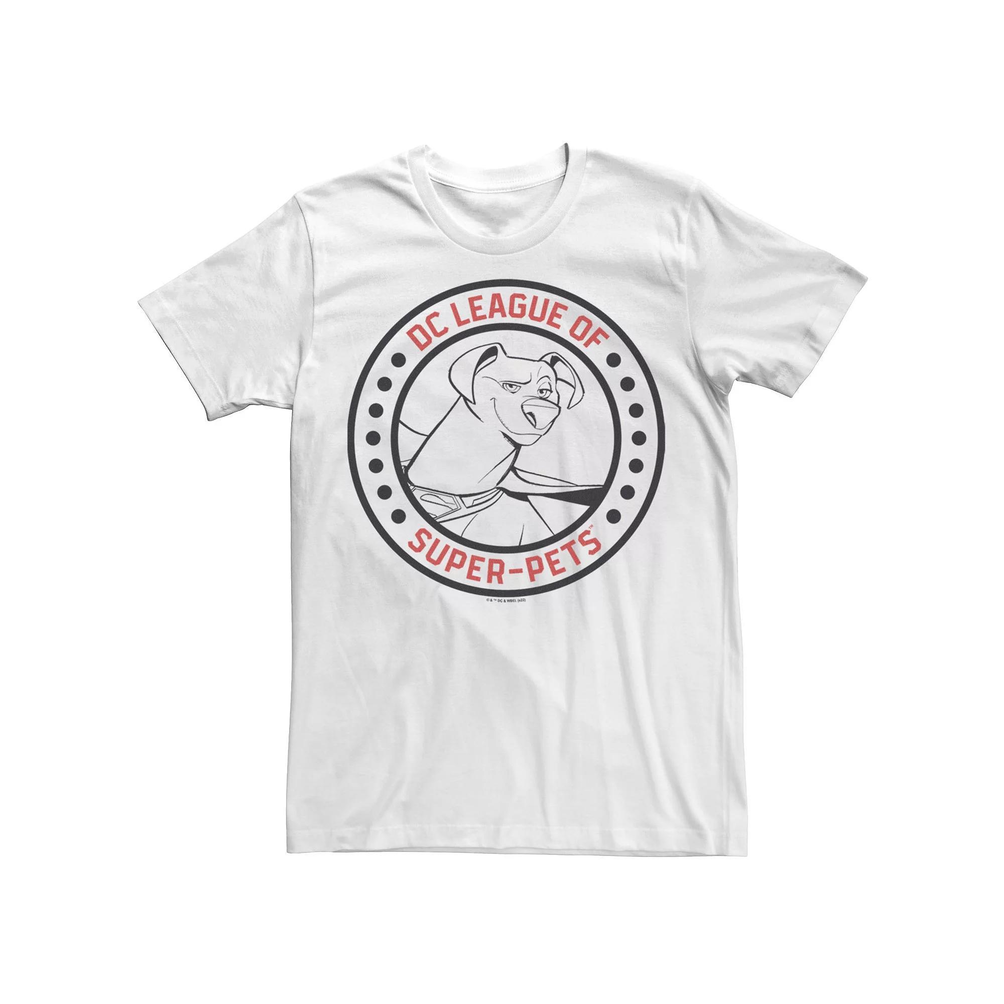 Men's DC Super Pets DC League Of Super Pets Krypto Badge Tee, Size: Small, White Product Image