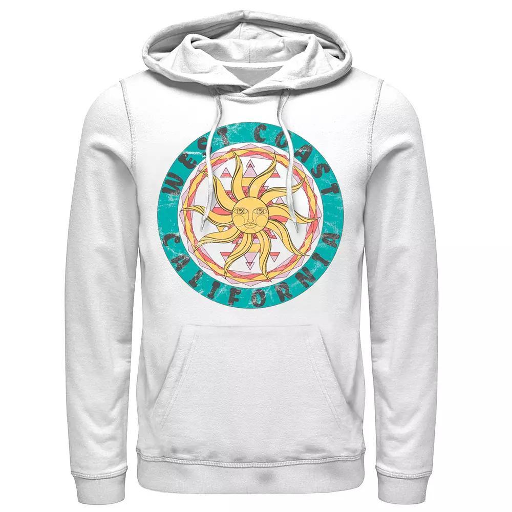Men's Trendy West Coast Sun Hoodie, Size: Medium, White Product Image