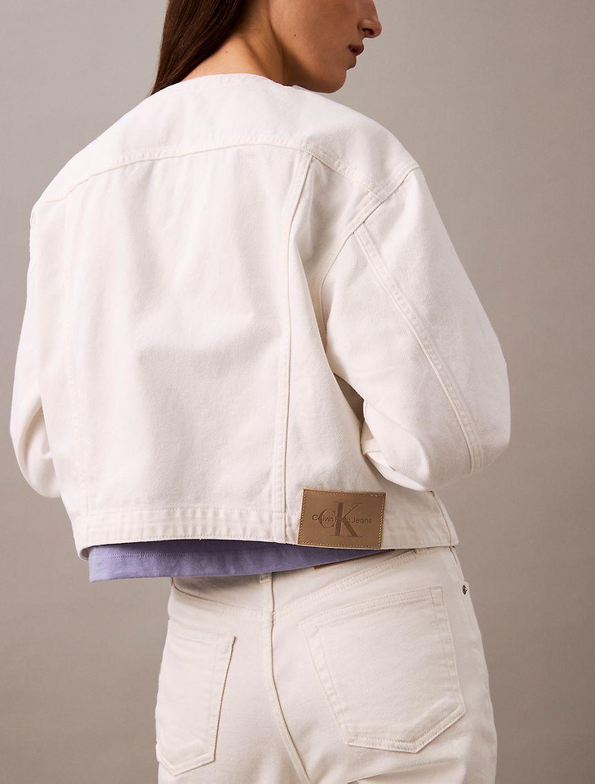 Cropped Denim Trucker Jacket Product Image