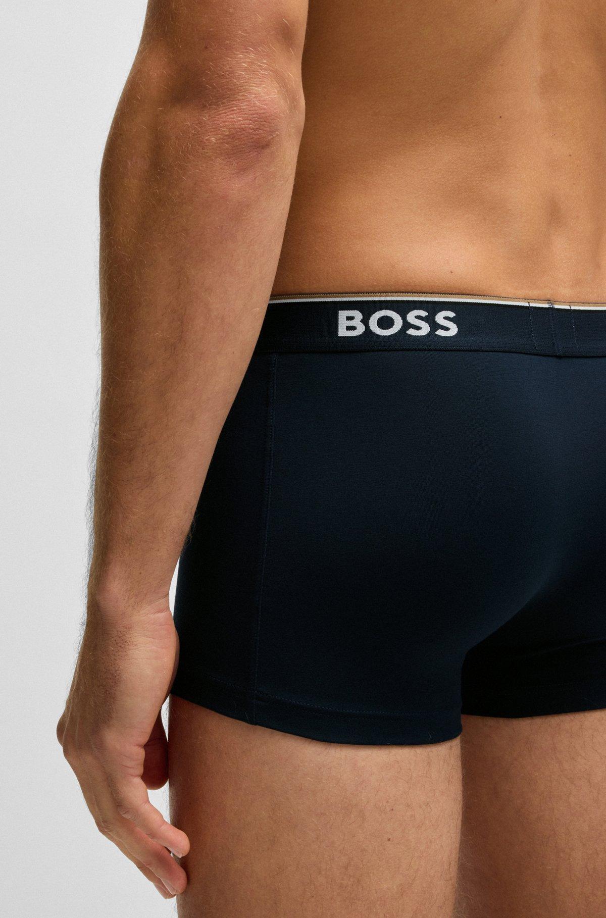 Three-pack of stretch-cotton trunks with logo waistbands Product Image
