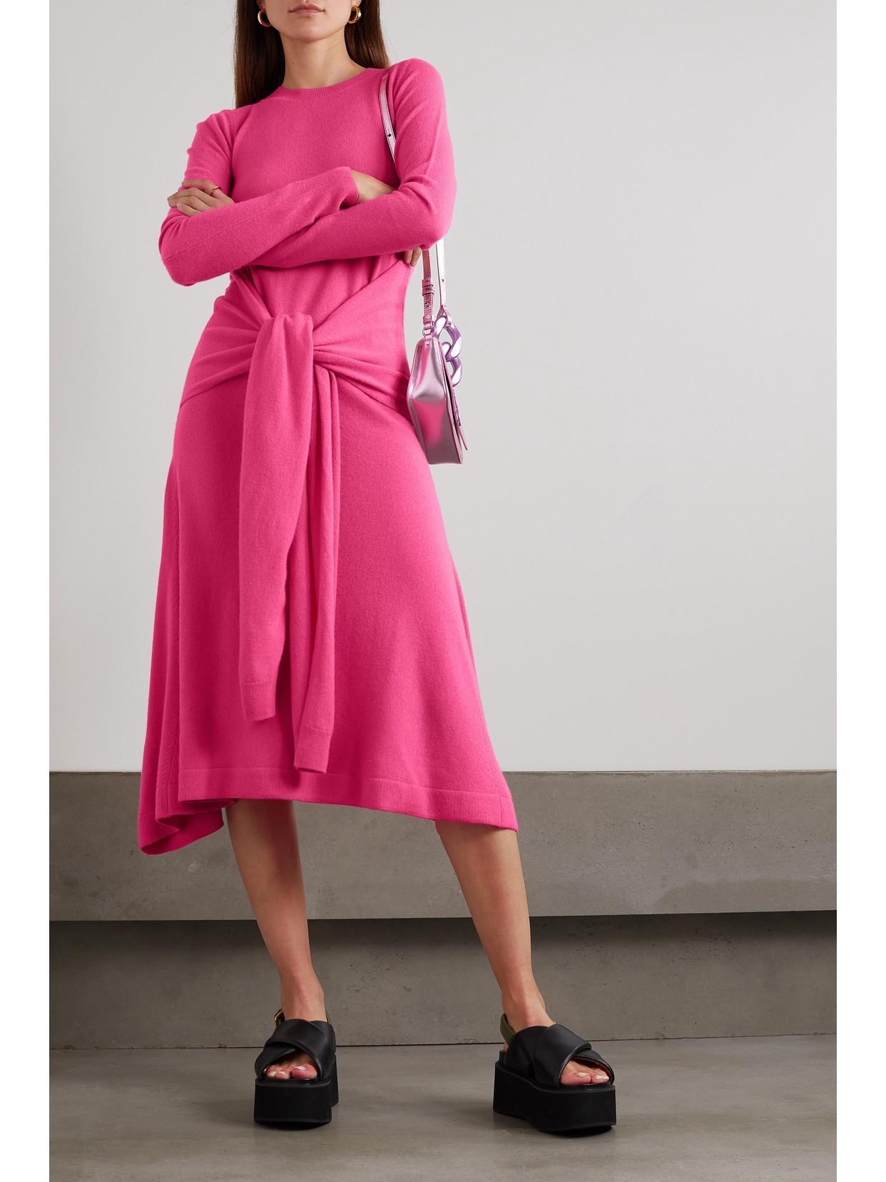 JW ANDERSON Virgin Wool Midi Dress In Pink Product Image