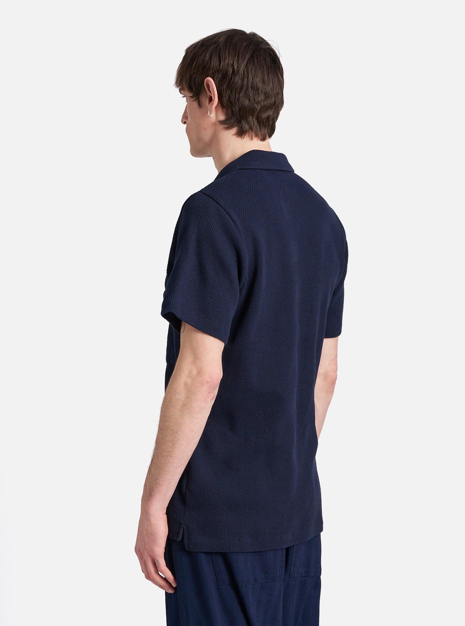 Bright Navy Fantasy Checkerboard Vacation Polo Product Image
