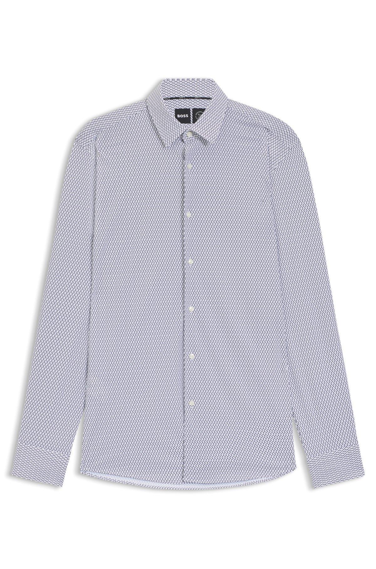 Slim-fit shirt in printed performance-stretch jersey Product Image