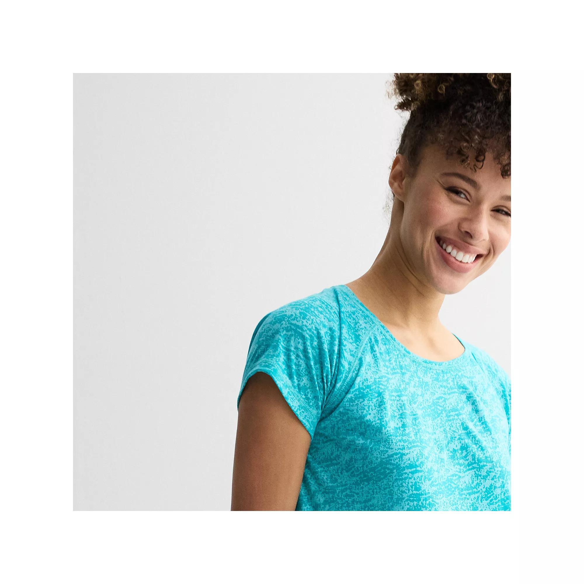 Women's Tek Gear® Core Raglan Tee, Size: Large, Black Burnout Product Image