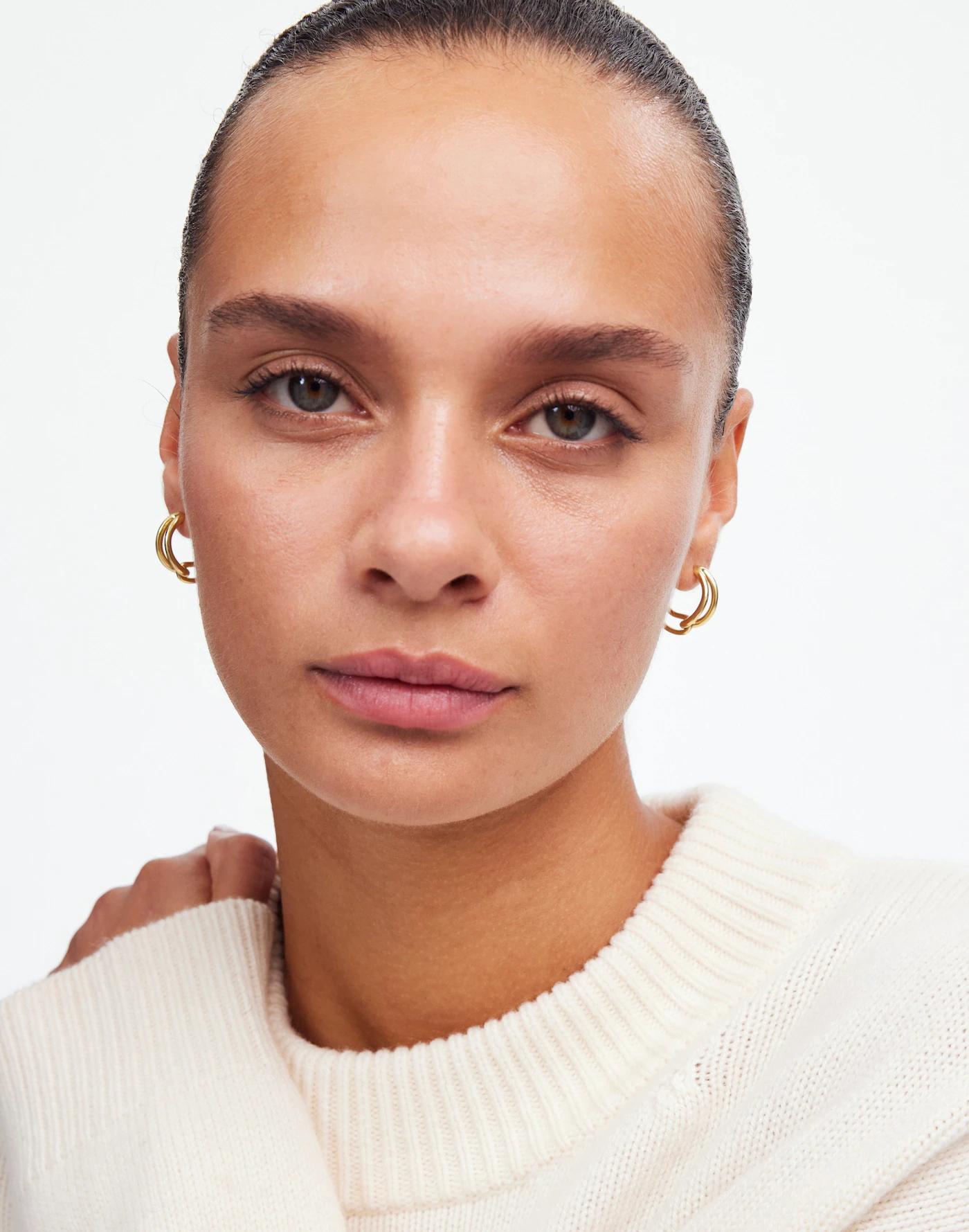 Link Huggie Hoop Earrings Product Image