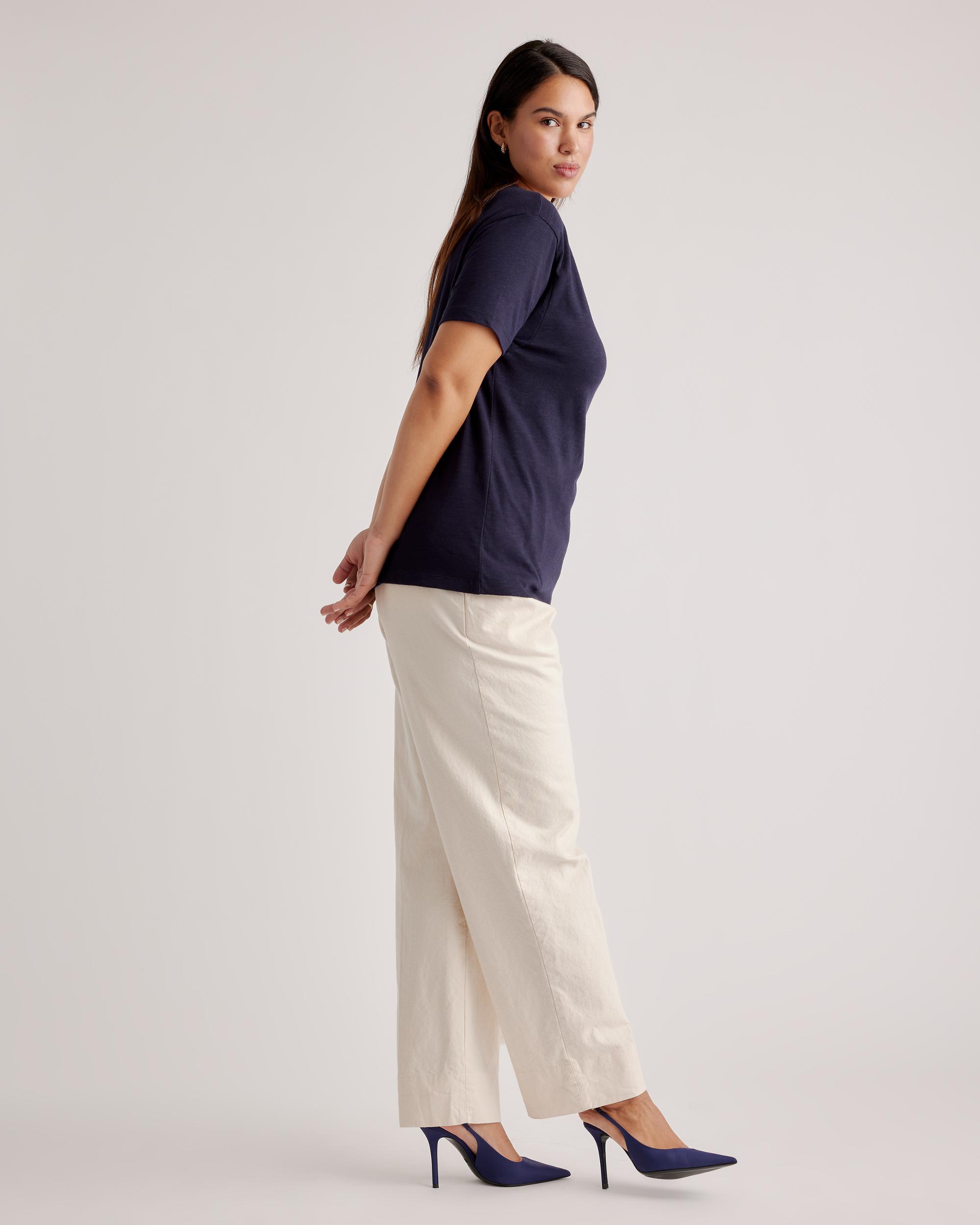 Quince | Women's Slub V-Neck T-Shirt Organic Cotton Product Image