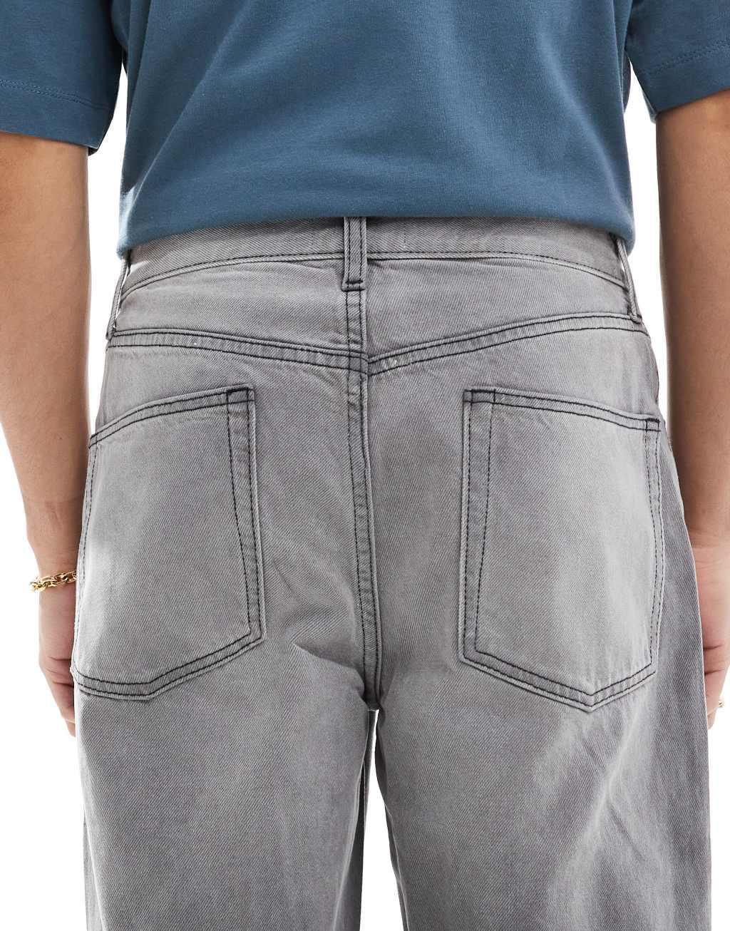 ASOS DESIGN baggy jeans in gray Product Image
