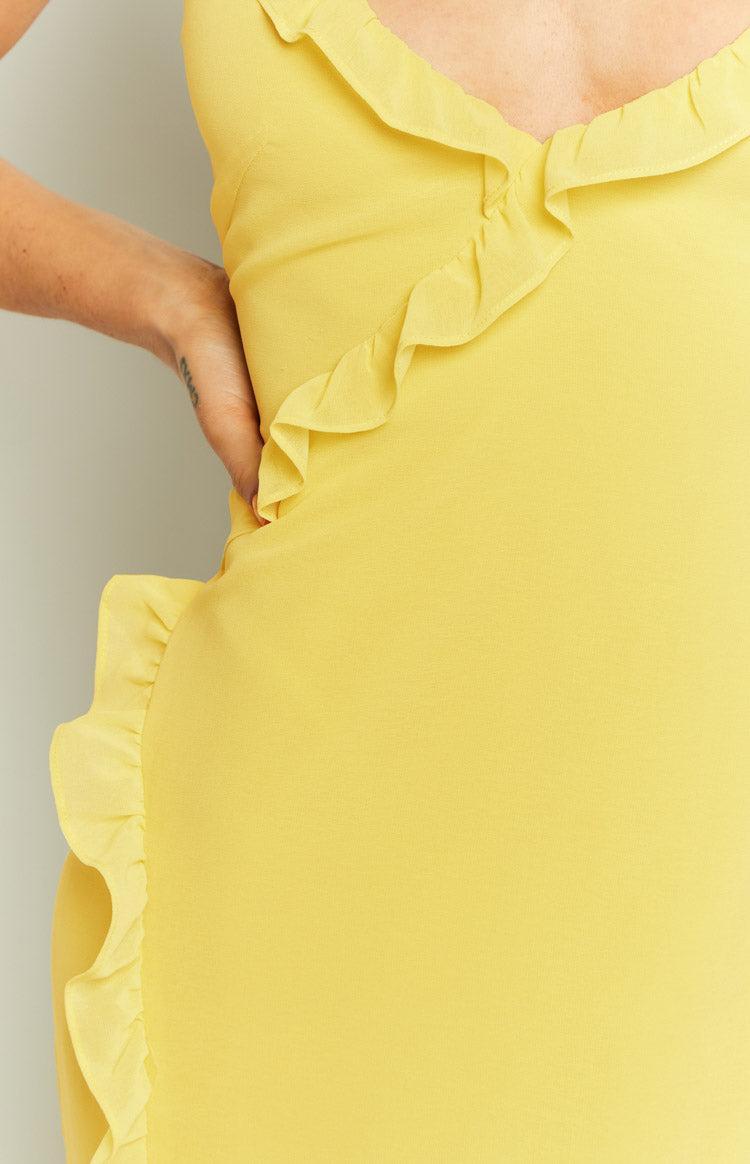 Nahanee Yellow Ruffle Maxi Dress Product Image