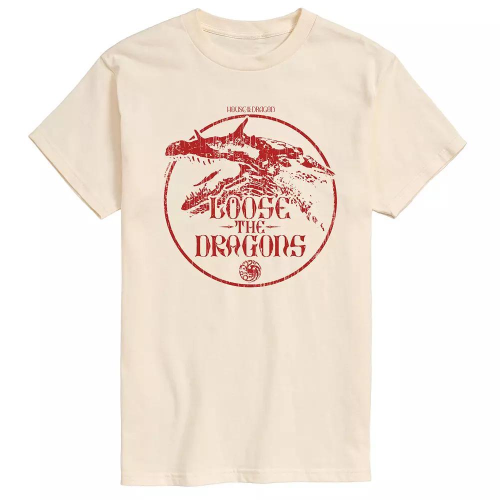 Mens House Of The Dragon Loose The Dragon Graphic Tee Ivory Product Image