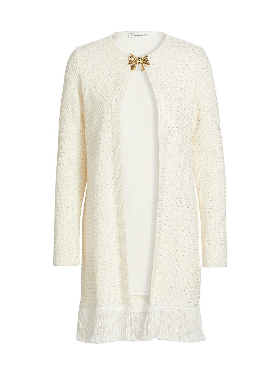 Womens Emerboidered Long-Sleeve Coat Dress Product Image