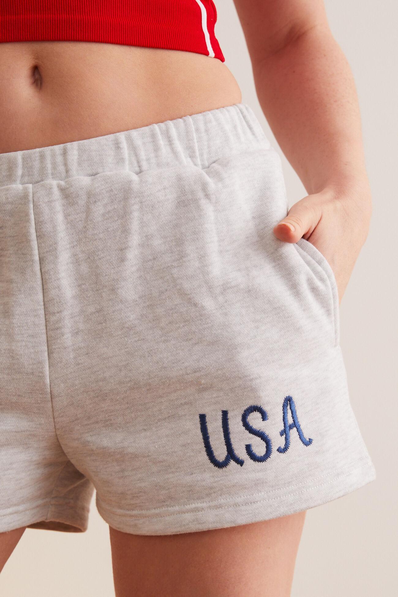 USA Embroidered Lounge Shorts Product Image